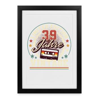 Vintage 39 Years Cassette - Framed poster (27 × 37 cm) - black - Front