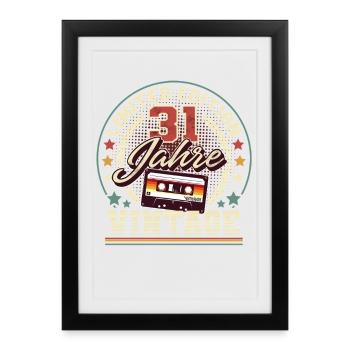 31. Geburtstag - Gerahmtes Poster (27 × 37 cm) - Schwarz - Vorne