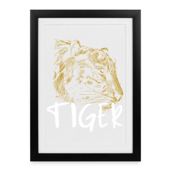 Tigre Élégant et Sauvage - Affiche encadrée (27 × 37 cm) - noir - Devant