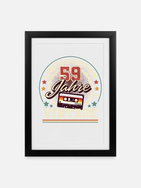 59. Geburtstag - Gerahmtes Poster (27 × 37 cm) - Schwarz