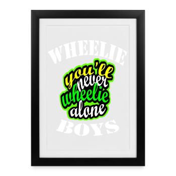 Wheelie Boys - Conception de motos - Affiche encadrée (27 × 37 cm) - noir - Devant