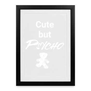 Mignon mais psychopathe - Teddy Edition - Affiche encadrée (27 × 37 cm) - noir - Devant
