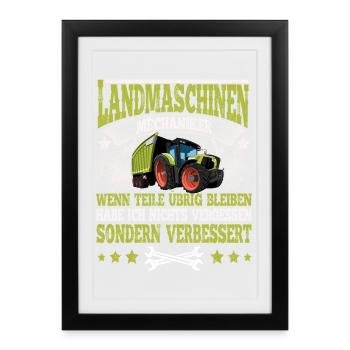 Mécanicien de machines agricoles - Affiche encadrée (27 × 37 cm) - noir - Devant
