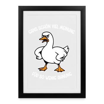 Goose beaucoup d’opinions pour si peu d’idée - Affiche encadrée (27 × 37 cm) - noir - Devant