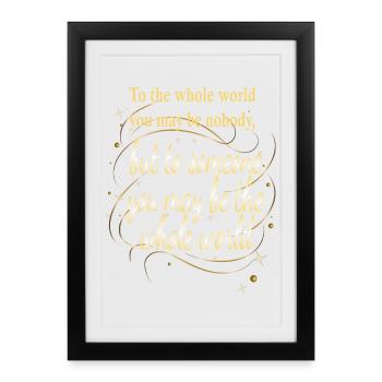 Citation motivante sur l’amour et la valeur - Affiche encadrée (27 × 37 cm) - noir - Devant