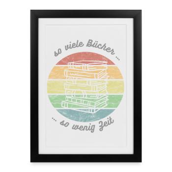 So many books... so little time to read the book - Framed poster (27 × 37 cm) - black - Front