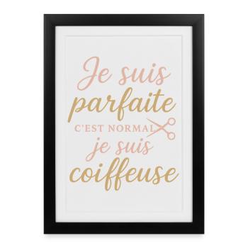 I'm perfect, proud hairdresser - Framed poster (27 × 37 cm) - black - Front