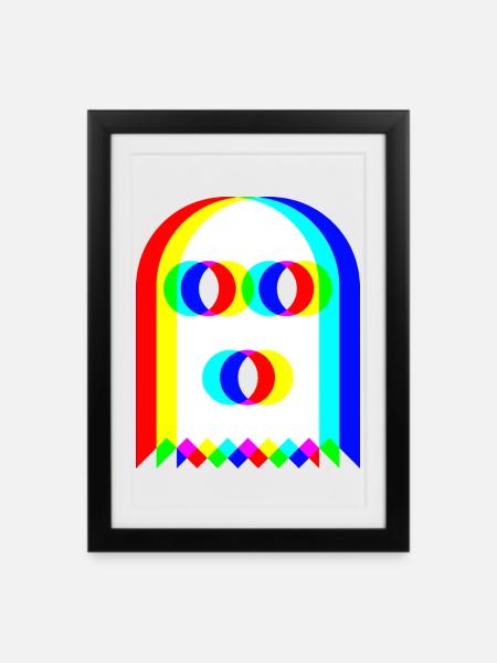 👻 Fantôme RVB - Affiche encadrée (27 × 37 cm) - noir