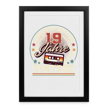 19th Birthday Cassette Vintage - Framed poster (27 × 37 cm) - black - Front