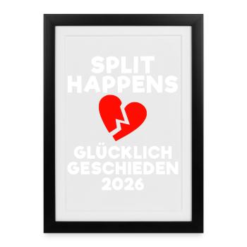 Divorce 2026 Divorced New Beginning Party - Framed poster (27 × 37 cm) - black - Front