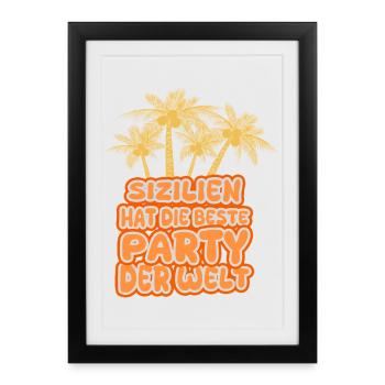 Sicily as a holiday - Framed poster (27 × 37 cm) - black - Front