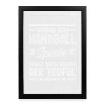 Handball Joueurs Handball Handball Cadeaux - Affiche encadrée (27 × 37 cm) - noir - Devant