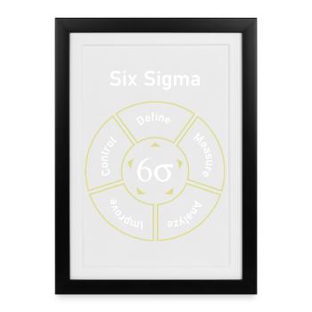 Six Sigma Process Define Measure - Framed poster (27 × 37 cm) - black - Front