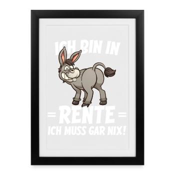 Je suis à la retraite de l’humour - Affiche encadrée (27 × 37 cm) - noir - Devant