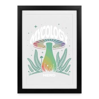 Mycology Nerd Fungi Science Mushroom Scientist - Framed poster (27 × 37 cm) - black - Front
