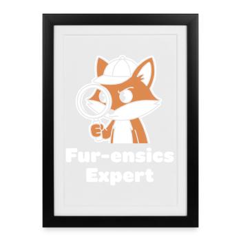 Fur-ensics Détective Fox - Affiche encadrée (27 × 37 cm) - noir - Devant