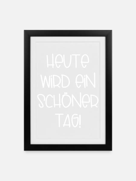 Positiv zuversichtlich positives denken Motivation - Gerahmtes Poster (27 × 37 cm) - Schwarz