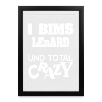 First name Lenard - Framed poster (27 × 37 cm) - black - Front
