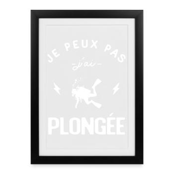 I can't I scuba diver - Framed poster (27 × 37 cm) - black - Front