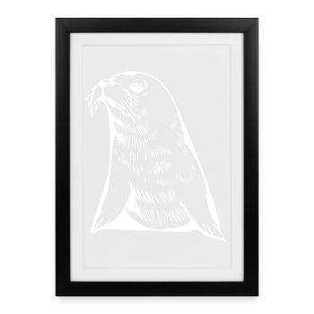 Cadeau T-shirt Seal Seal Allemagne du Nord - Affiche encadrée (27 × 37 cm) - noir - Devant