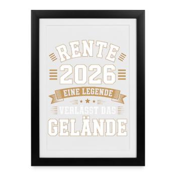 Retraite 2026 : la légende quitte le site - Affiche encadrée (27 × 37 cm) - noir - Devant