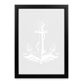 Anchor Seaman Sailor Northern Germany Gift - Framed poster (27 × 37 cm) - black - Front