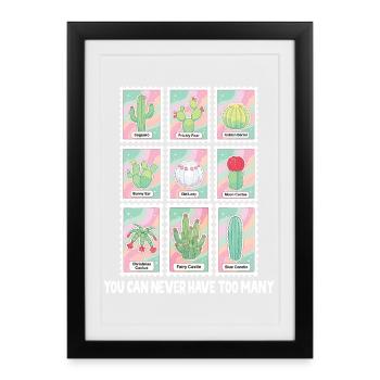 Drôle de plante et de succulent collectionneur de cactus - Affiche encadrée (27 × 37 cm) - noir - Devant