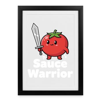 Tomato Warrior with Sword - Framed poster (27 × 37 cm) - black - Front