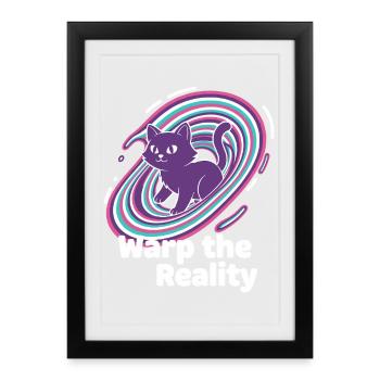 Tourbillon du portail du chat violet - Affiche encadrée (27 × 37 cm) - noir - Devant