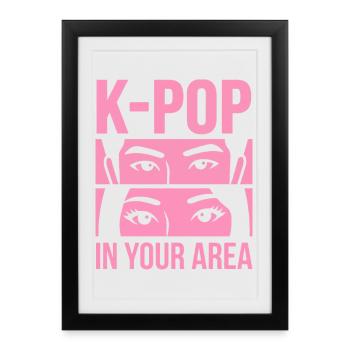 K-Pop Look Pink in Area - Framed poster (27 × 37 cm) - black - Front