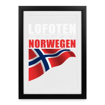 Lofoten - Gerahmtes Poster (27 × 37 cm) - Schwarz - Vorne
