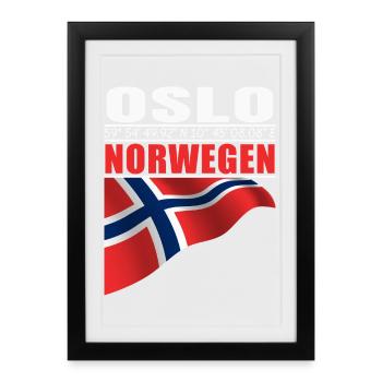 Oslo - Affiche encadrée (27 × 37 cm) - noir - Devant