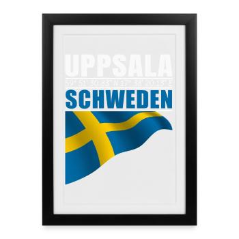 Uppsala - Gerahmtes Poster (27 × 37 cm) - Schwarz - Vorne