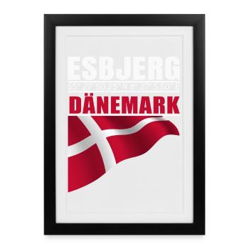 Esbjerg - Affiche encadrée (27 × 37 cm) - noir - Devant