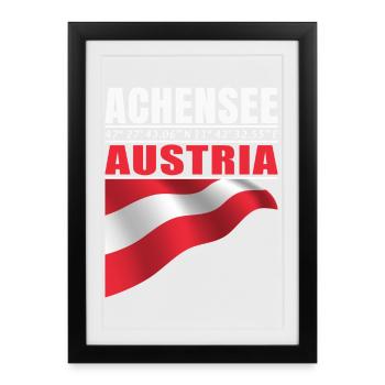 Lac d’Achensee - Affiche encadrée (27 × 37 cm) - noir - Devant
