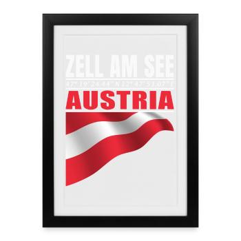 Zell am See - Affiche encadrée (27 × 37 cm) - noir - Devant