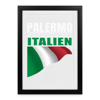 Palerme - Affiche encadrée (27 × 37 cm) - noir - Devant