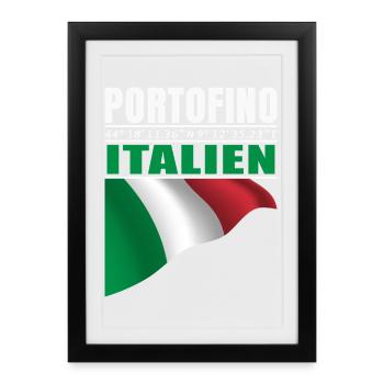 Portofino - Affiche encadrée (27 × 37 cm) - noir - Devant