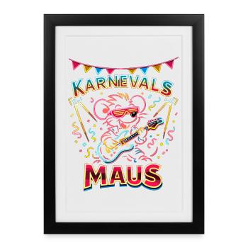 Orchestre de Rock de la Souris de Carnaval pour Cologne Alaaf - Affiche encadrée (27 × 37 cm) - noir - Devant