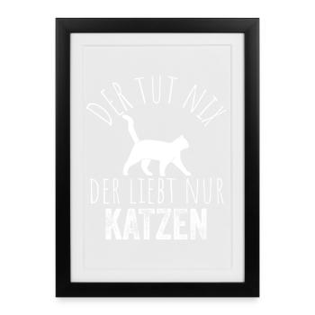 He only loves cats - Framed poster (27 × 37 cm) - black - Front