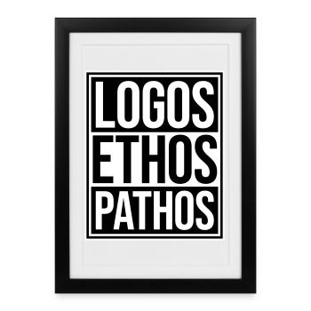 Logos Ethos Pathos Rhetoric Philosophy Student - Framed poster (27 × 37 cm) - black - Front