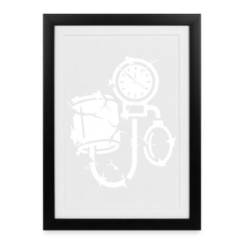 Blood Pressure Monitor Grunge Medicine Vector - Framed poster (27 × 37 cm) - black - Front