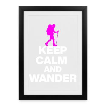 RESTEZ CALMES ET ERREZ-VOUS !, RANDONNÉE LAUFEN TRAIL PINK w - Affiche encadrée (27 × 37 cm) - noir - Devant