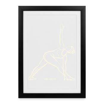 CONTOUR DE L’ÂME - Trikonasana - Affiche encadrée (27 × 37 cm) - noir - Devant