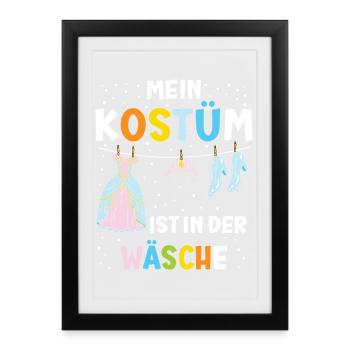 My Costume Is in the Laundry – Funny Carnival - Framed poster (27 × 37 cm) - black - Front