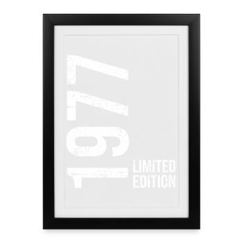 49e anniversaire Homme Femme 49 ans 1977 Anniversaire - Affiche encadrée (27 × 37 cm) - noir - Devant