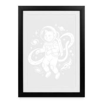 Kitty exploratrice spatiale - Affiche encadrée (27 × 37 cm) - noir - Devant
