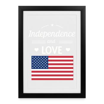 Independence and Love USA - Framed poster (27 × 37 cm) - black - Front