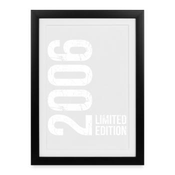 Anniversaire Garçon Fille Vintage 2006 - Affiche encadrée (27 × 37 cm) - noir - Devant