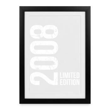 18e anniversaire de Garçon et Fille Vintage 2008 - Affiche encadrée (27 × 37 cm) - noir - Devant